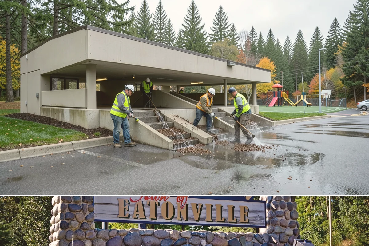 Public Parking Structure Cleaning in Eatonville, Pierce County, WA - Structure cleaning can be scheduled year-round since decks are covered, with phasing timed to periods of lower parking demand.