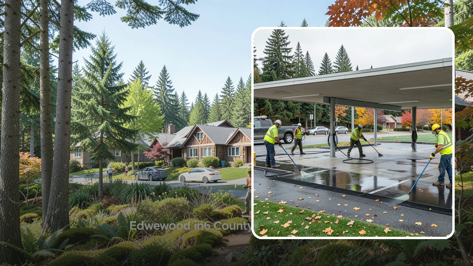 Public Parking Structure Cleaning in Edgewood, Pierce County, WA - We clean public parking garages and decks to remove oil, grime, and stains while managing runoff for Western Washington agencies.