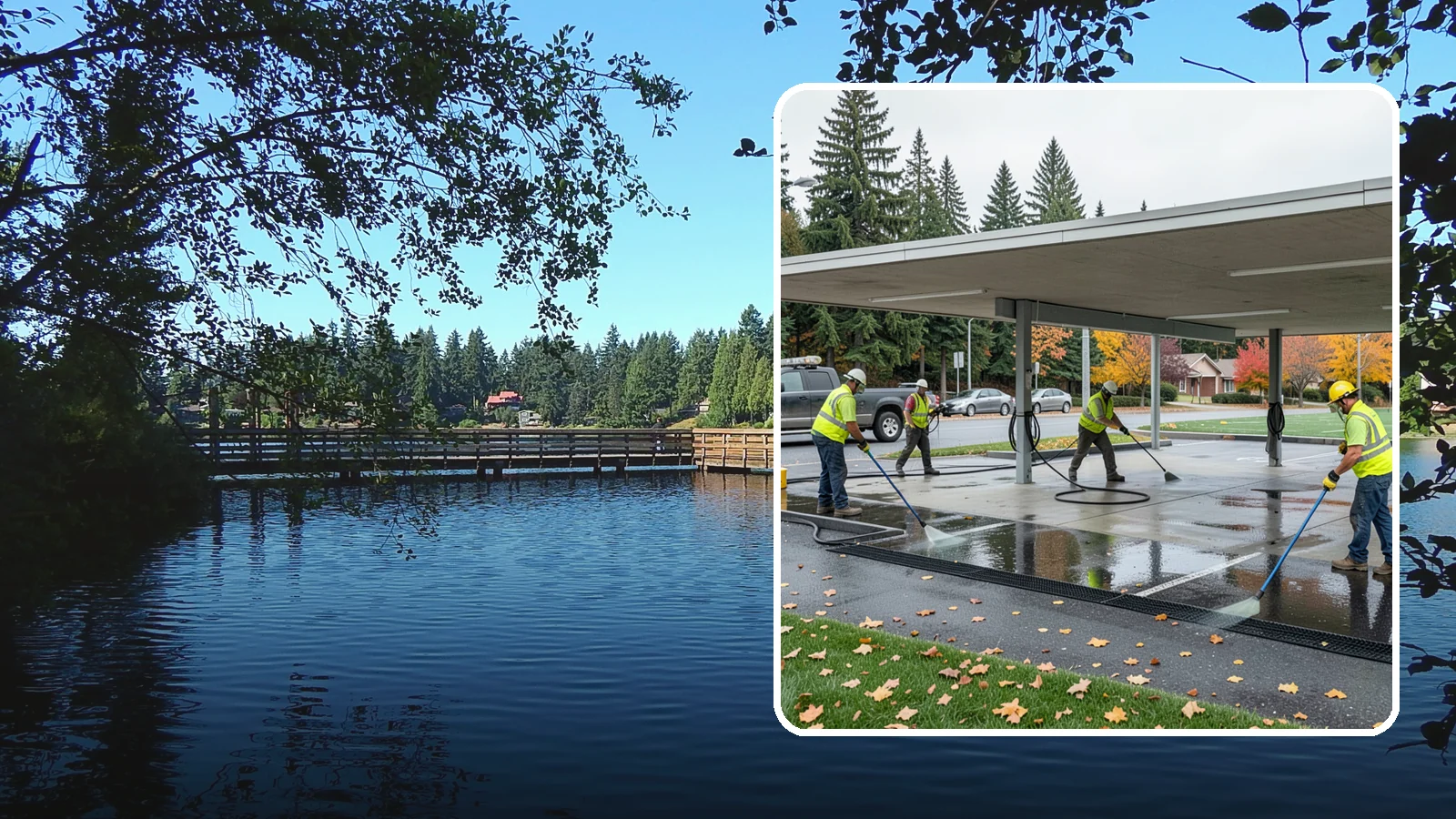 Public Parking Structure Cleaning in Federal Way, King County, WA - We clean public parking garages and decks to remove oil, grime, and stains while managing runoff for Western Washington agencies.