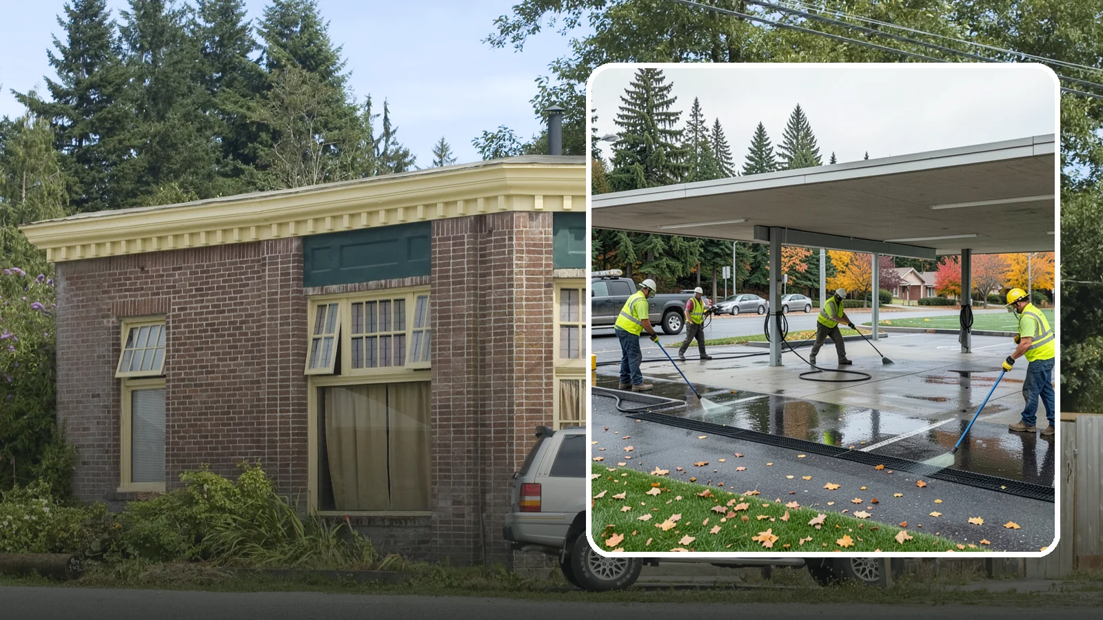 Public Parking Structure Cleaning in Hamilton, Skagit County, WA - We clean public parking garages and decks to remove oil, grime, and stains while managing runoff for Western Washington agencies.