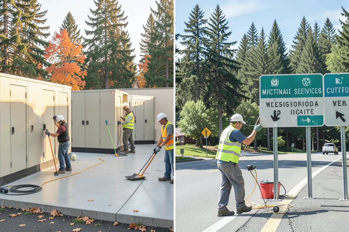 Public Parking Structure Cleaning in Medina, King County, WA - We survey the structure and identify staining and drainage points