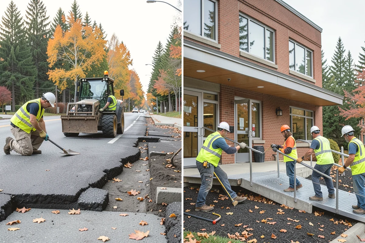 Public Parking Structure Cleaning in Mercer Island, King County, WA - We survey the structure and identify staining and drainage points