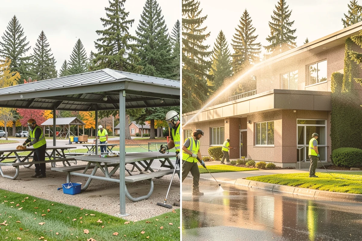 Public Parking Structure Cleaning in Mount Vernon, Skagit County, WA - We survey the structure and identify staining and drainage points