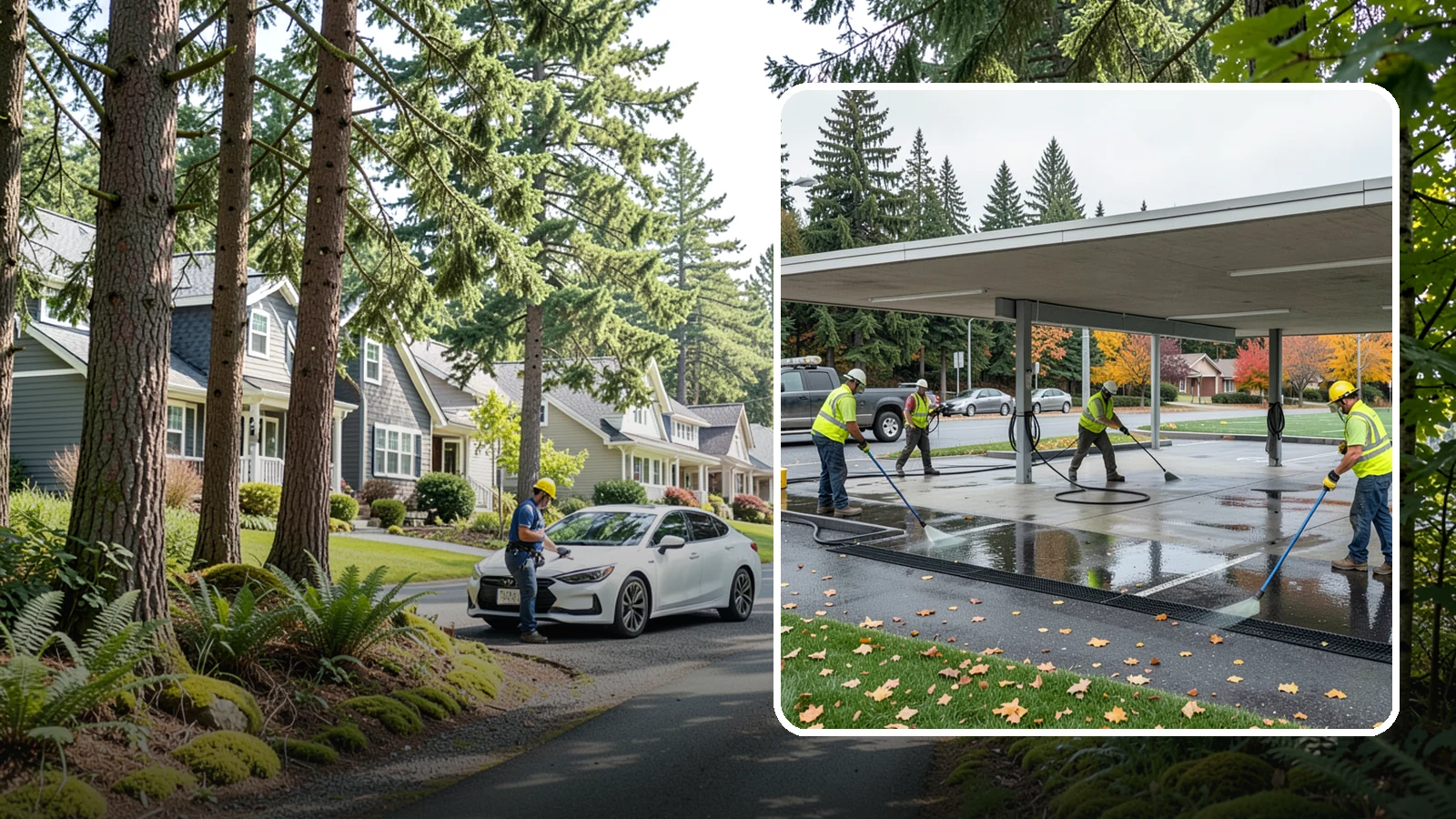 Public Parking Structure Cleaning in Normandy Park, King County, WA - We clean public parking garages and decks to remove oil, grime, and stains while managing runoff for Western Washington agencies.