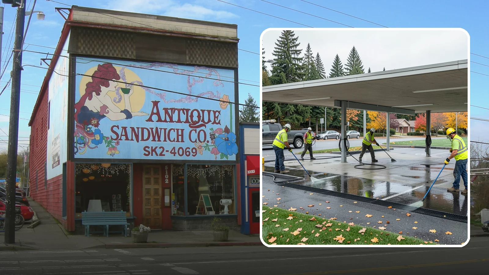 Public Parking Structure Cleaning in Ruston, Pierce County, WA - We clean public parking garages and decks to remove oil, grime, and stains while managing runoff for Western Washington agencies.