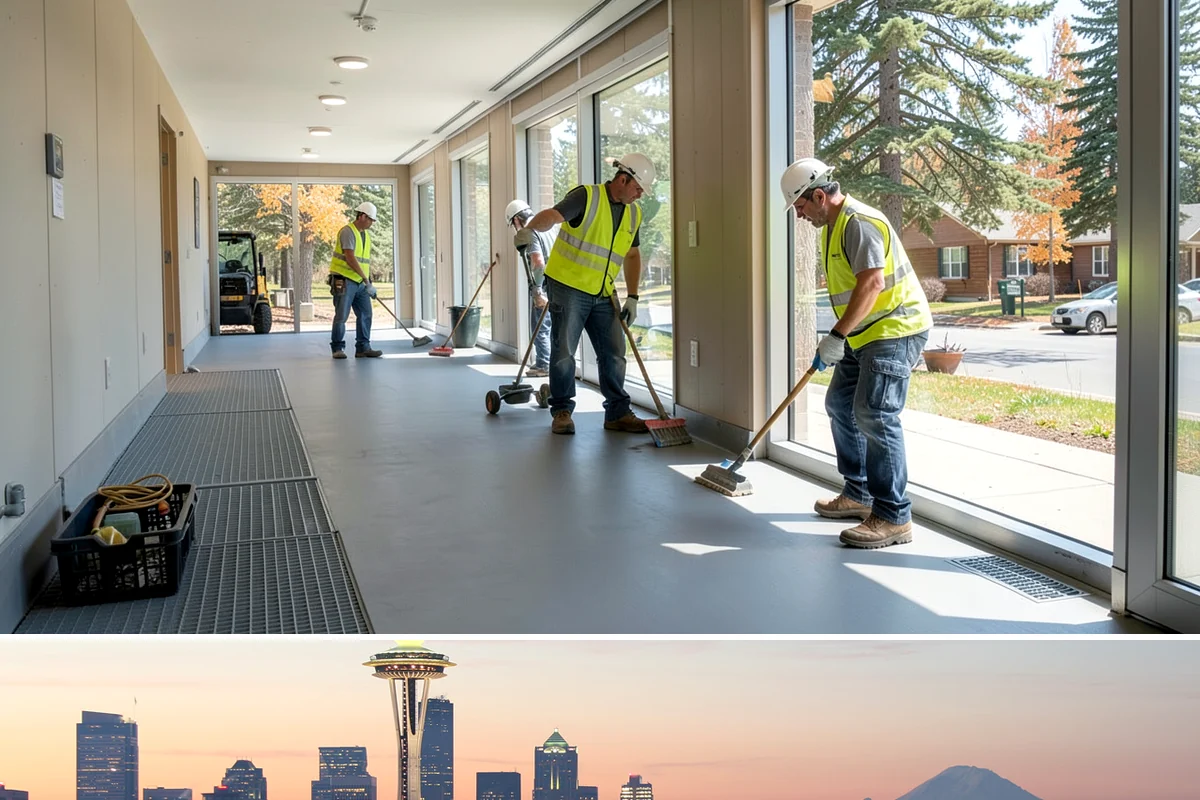 Public Parking Structure Cleaning in Seattle, King County, WA - Structure cleaning can be scheduled year-round since decks are covered, with phasing timed to periods of lower parking demand.