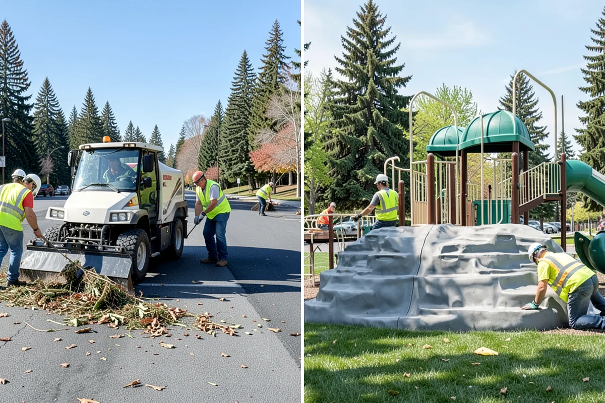 Public Parking Structure Cleaning in Snoqualmie, King County, WA - We survey the structure and identify staining and drainage points