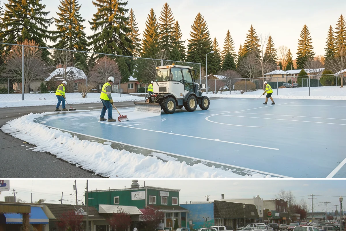 Public Parking Structure Cleaning in Stanwood, Snohomish County, WA - Structure cleaning can be scheduled year-round since decks are covered, with phasing timed to periods of lower parking demand.