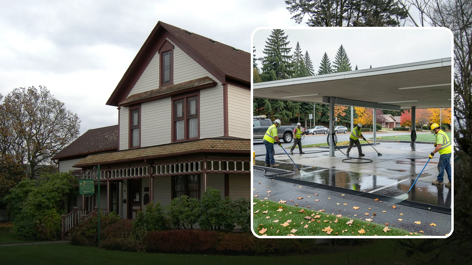 Public Parking Structure Cleaning in Sumner, Pierce County, WA - We clean public parking garages and decks to remove oil, grime, and stains while managing runoff for Western Washington agencies.
