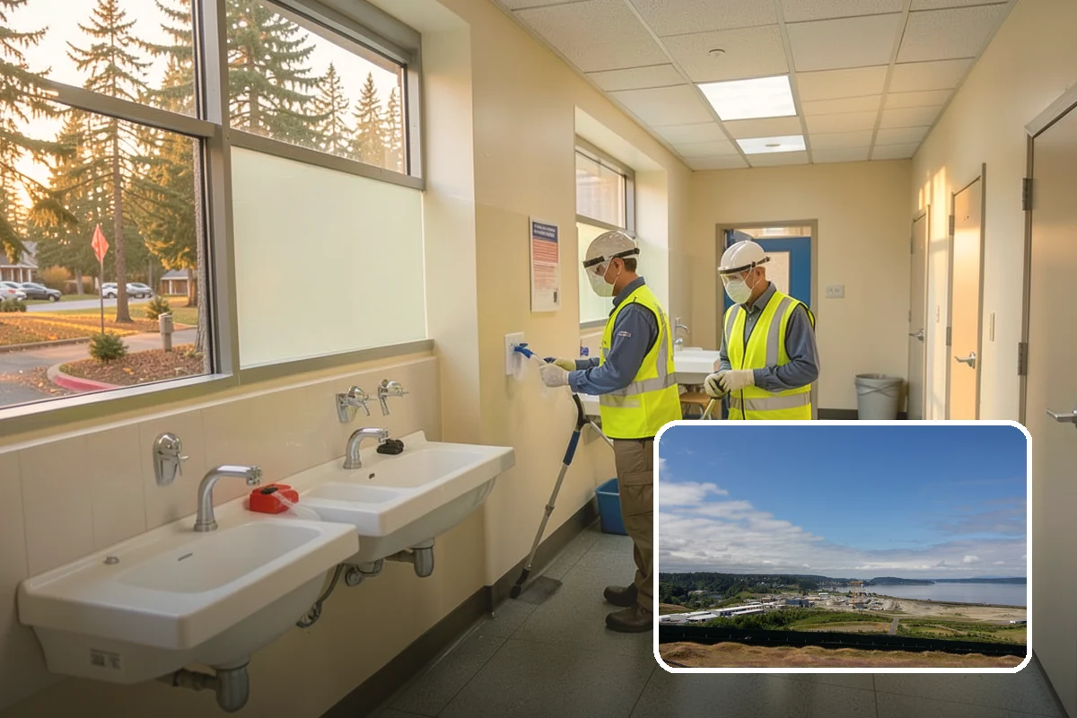 Public Parking Structure Cleaning in University Place, Pierce County, WA - Degreasing removes oil stains, odors, and slip hazards