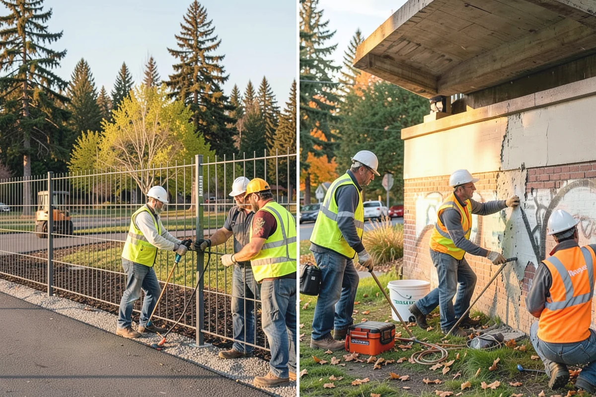 Public Parking Structure Cleaning in Wilkeson, Pierce County, WA - We survey the structure and identify staining and drainage points