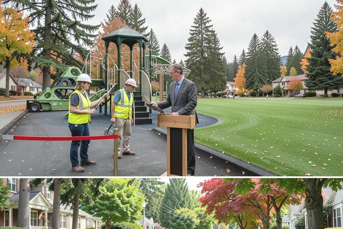 Public Plaza Maintenance in Beaux Arts Village, King County, WA - Biological growth peaks in the wet fall and winter, prioritizing cleaning then, while sealing and repairs are timed for drier...