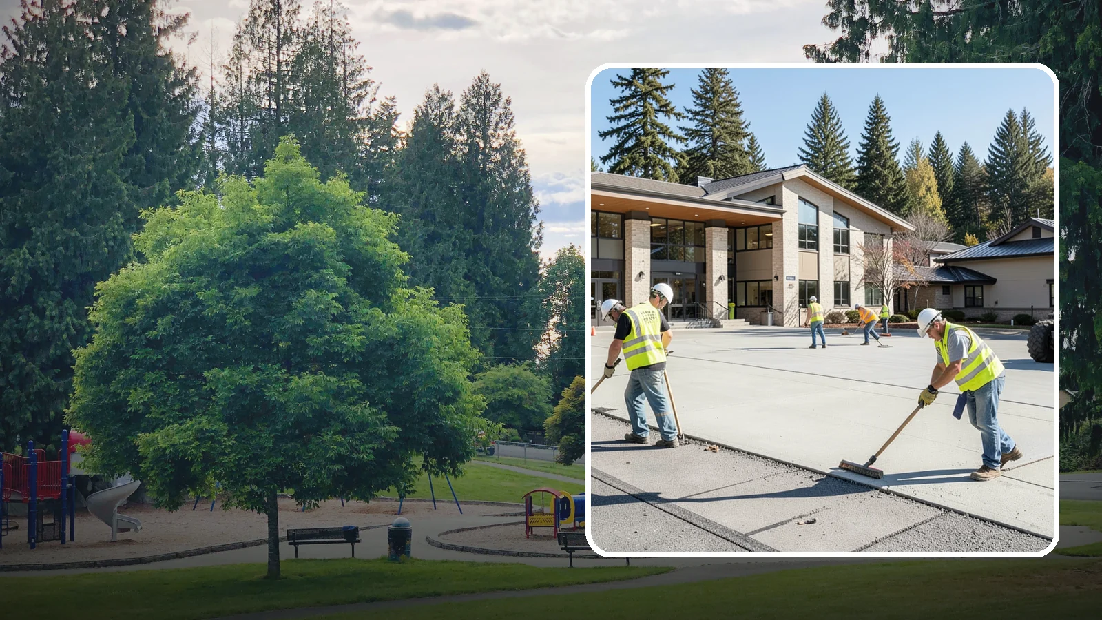 Public Plaza Maintenance in Bonney Lake, Pierce County, WA - We provide ongoing plaza maintenance including joint repair, cleaning, sealing, and hardscape upkeep.