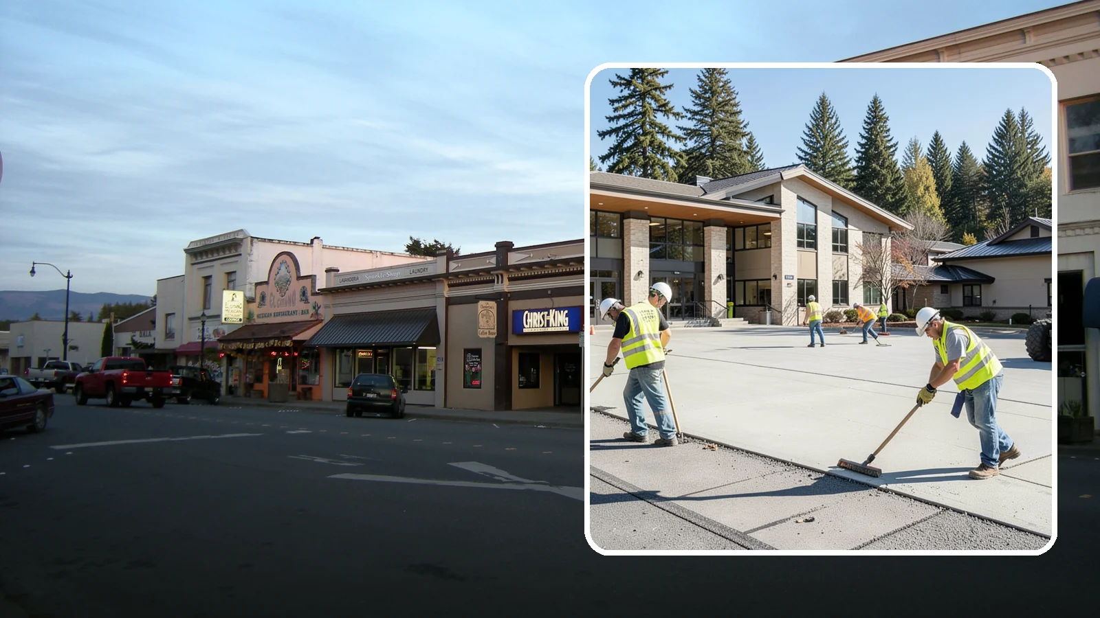Public Plaza Maintenance in Burlington, Skagit County, WA - We provide ongoing plaza maintenance including joint repair, cleaning, sealing, and hardscape upkeep.