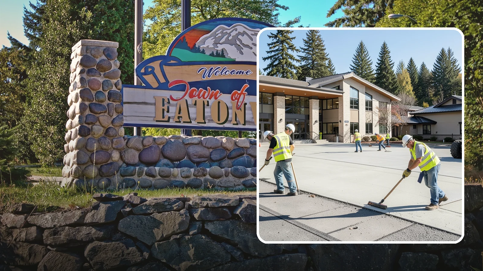 Public Plaza Maintenance in Eatonville, Pierce County, WA - We provide ongoing plaza maintenance including joint repair, cleaning, sealing, and hardscape upkeep.