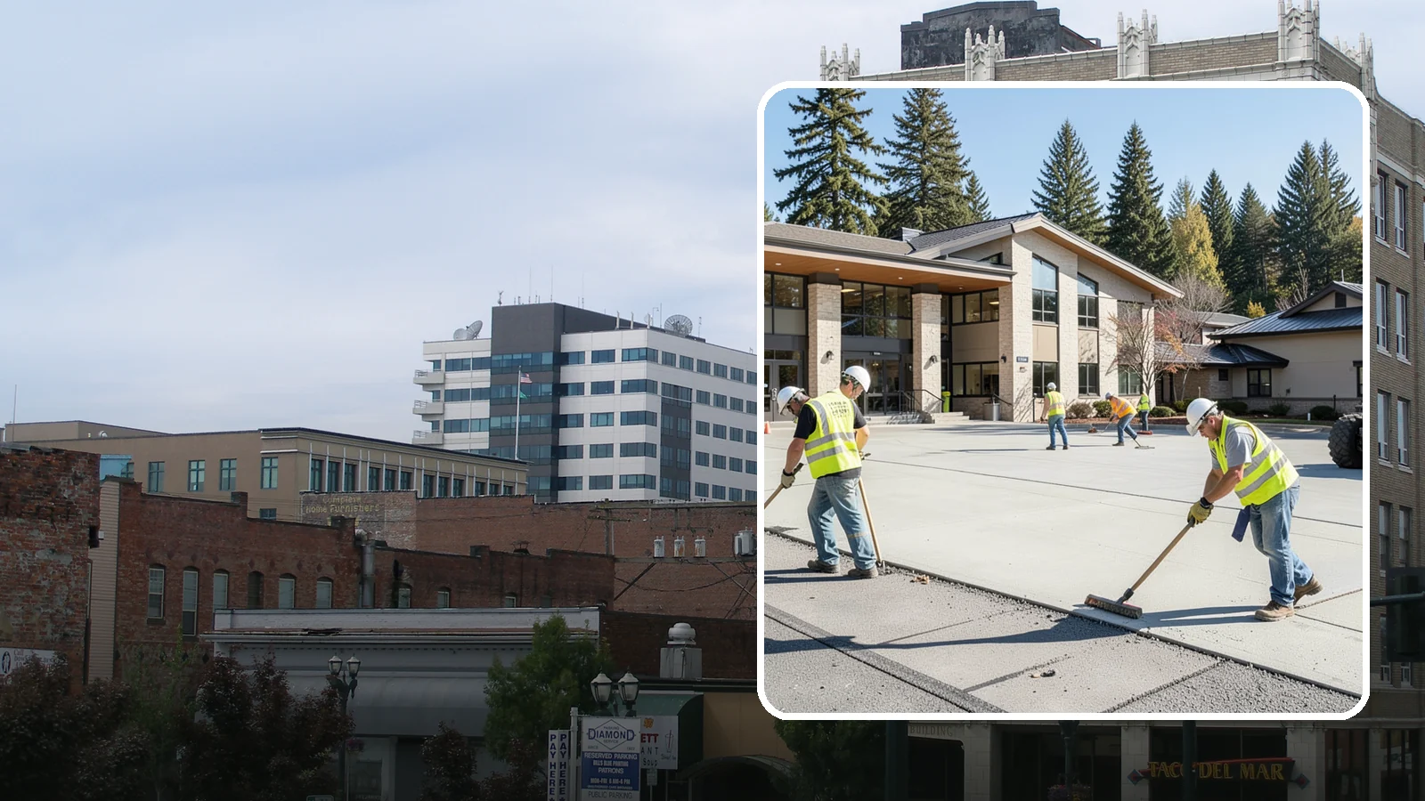 Public Plaza Maintenance in Everett, Snohomish County, WA - We provide ongoing plaza maintenance including joint repair, cleaning, sealing, and hardscape upkeep.