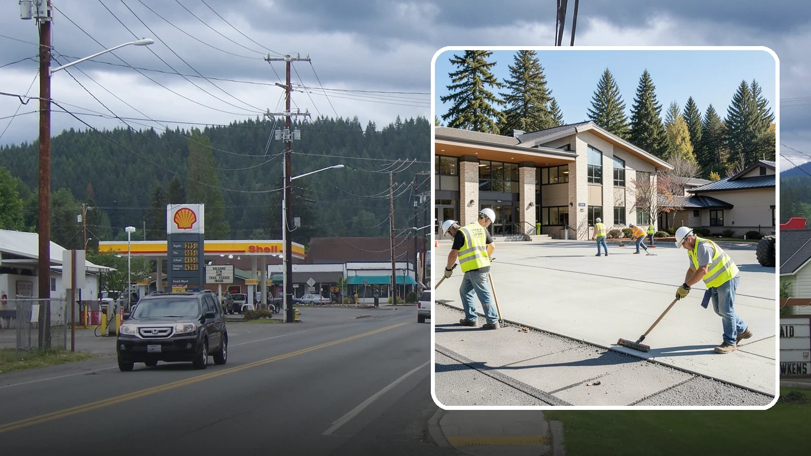 Public Plaza Maintenance in Granite Falls, Snohomish County, WA - We provide ongoing plaza maintenance including joint repair, cleaning, sealing, and hardscape upkeep.