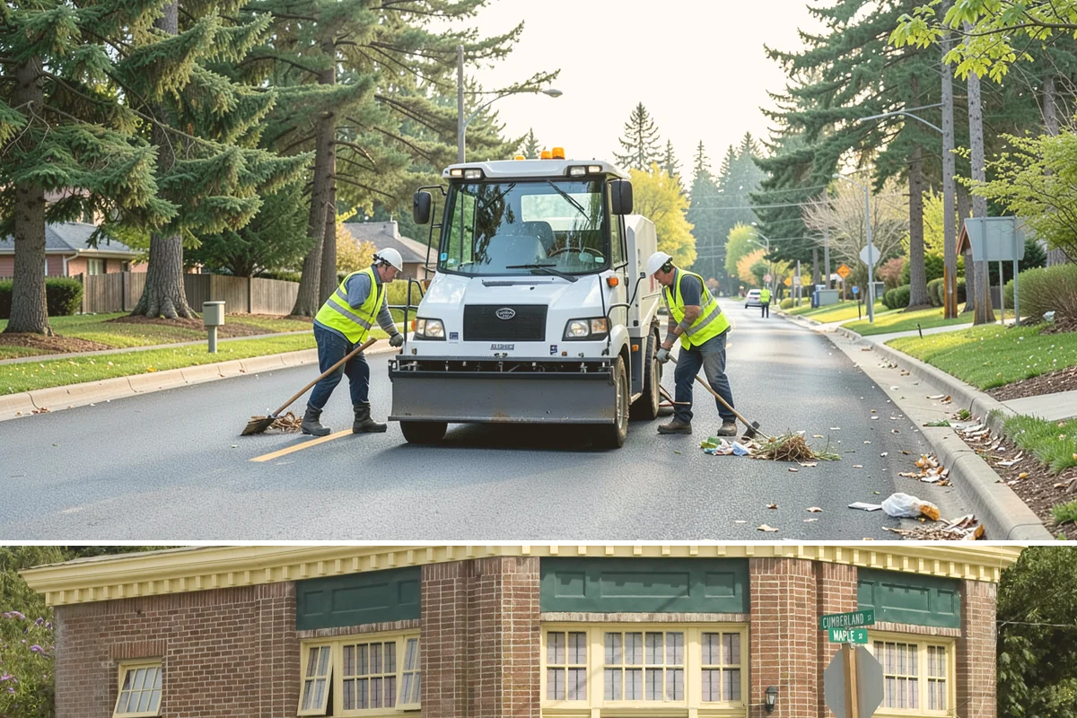Public Plaza Maintenance in Hamilton, Skagit County, WA - Biological growth peaks in the wet fall and winter, prioritizing cleaning then, while sealing and repairs are timed for drier...