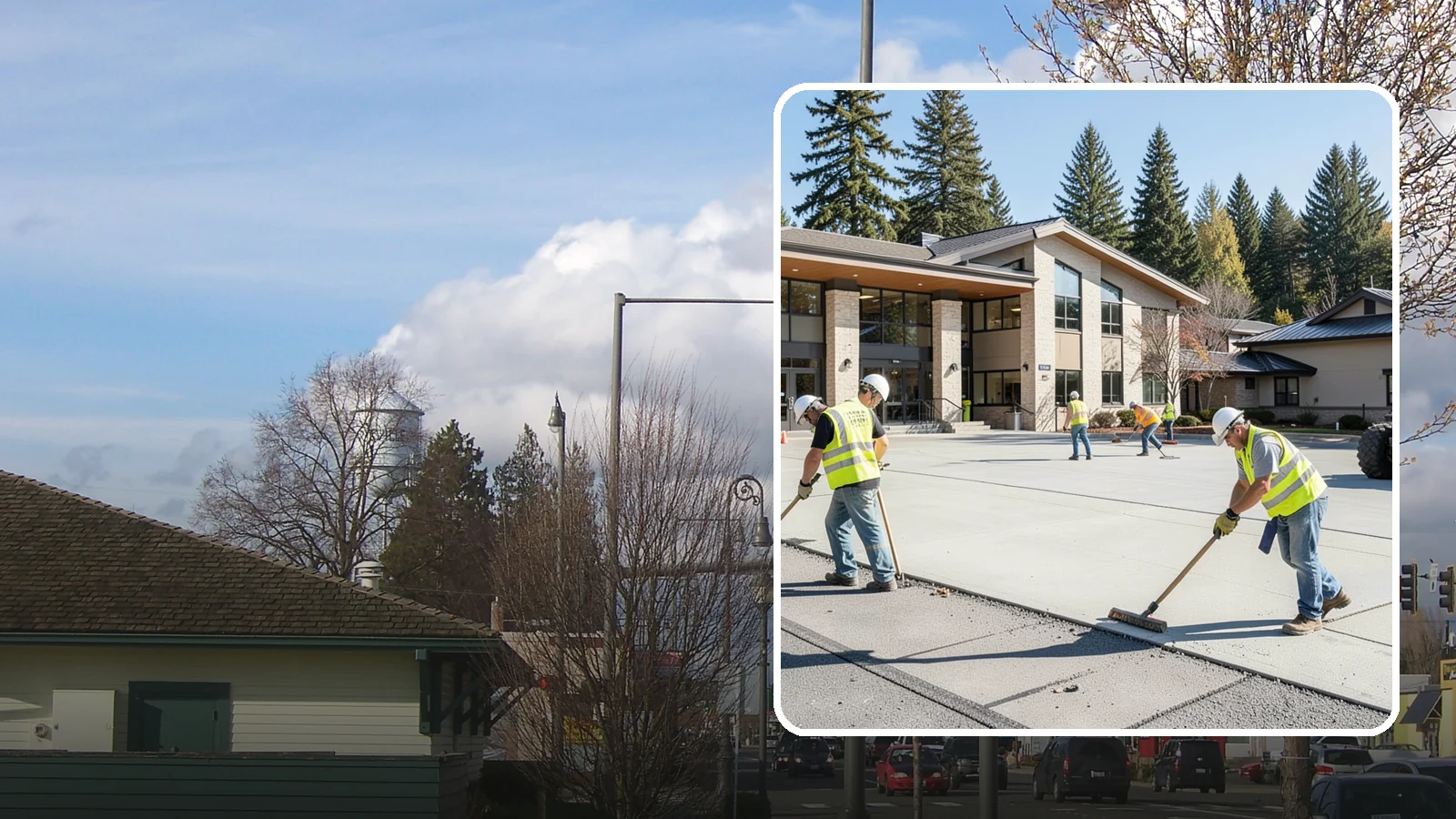 Public Plaza Maintenance in Marysville, Snohomish County, WA - We provide ongoing plaza maintenance including joint repair, cleaning, sealing, and hardscape upkeep.