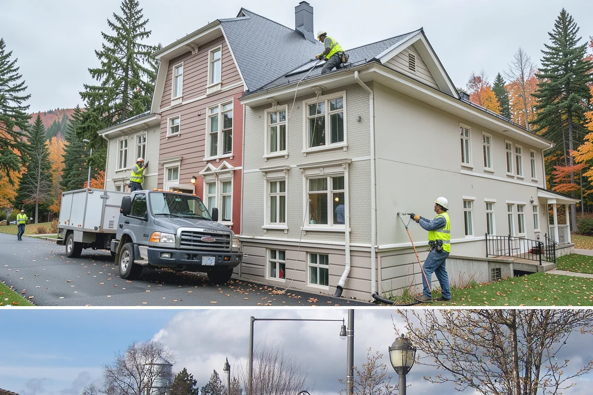 Public Plaza Maintenance in Marysville, Snohomish County, WA - Biological growth peaks in the wet fall and winter, prioritizing cleaning then, while sealing and repairs are timed for drier...