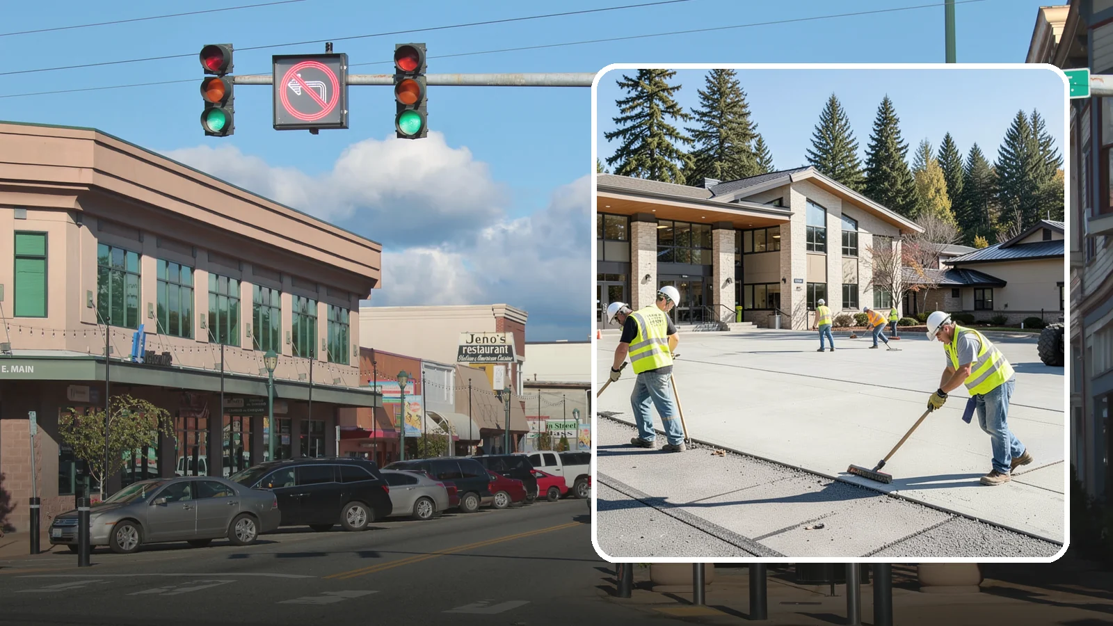 Public Plaza Maintenance in Monroe, Snohomish County, WA - We provide ongoing plaza maintenance including joint repair, cleaning, sealing, and hardscape upkeep.