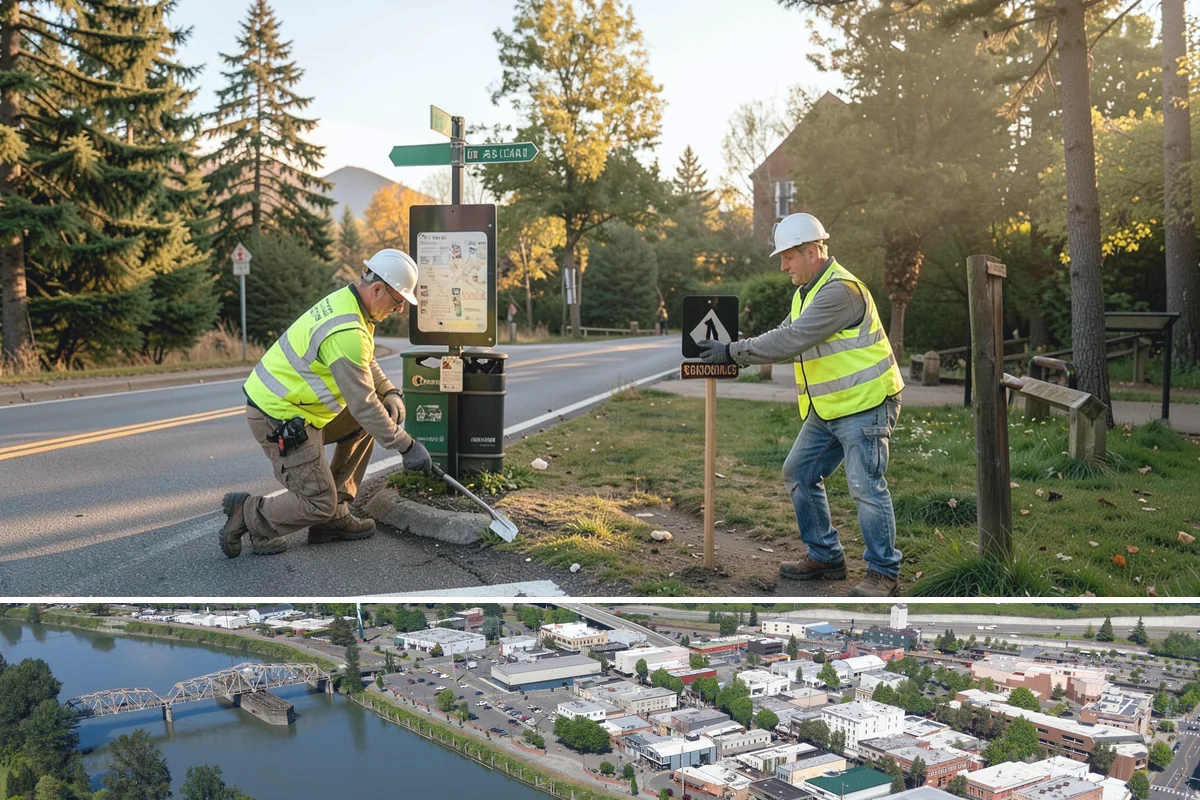 Public Plaza Maintenance in Mount Vernon, Skagit County, WA - Biological growth peaks in the wet fall and winter, prioritizing cleaning then, while sealing and repairs are timed for drier...