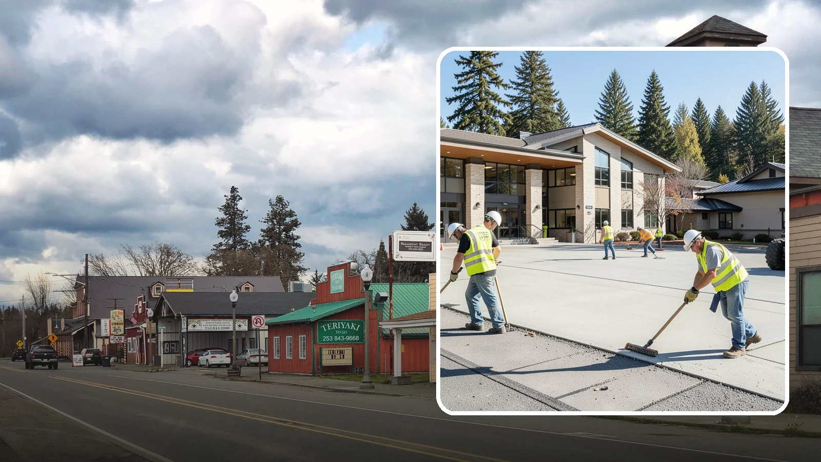 Public Plaza Maintenance in Roy, Pierce County, WA - We provide ongoing plaza maintenance including joint repair, cleaning, sealing, and hardscape upkeep.