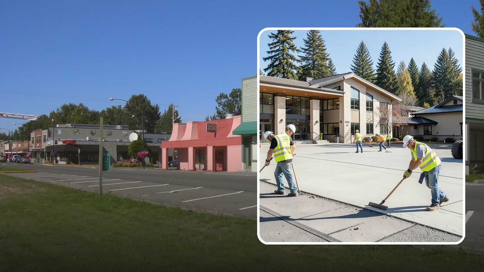 Public Plaza Maintenance in Snoqualmie, King County, WA - We provide ongoing plaza maintenance including joint repair, cleaning, sealing, and hardscape upkeep.