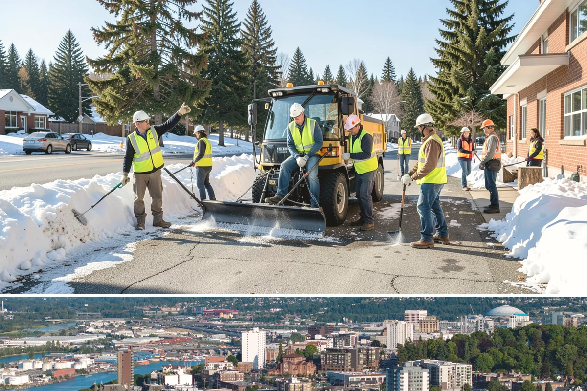 Public Plaza Maintenance in Tacoma, Pierce County, WA - Biological growth peaks in the wet fall and winter, prioritizing cleaning then, while sealing and repairs are timed for drier...