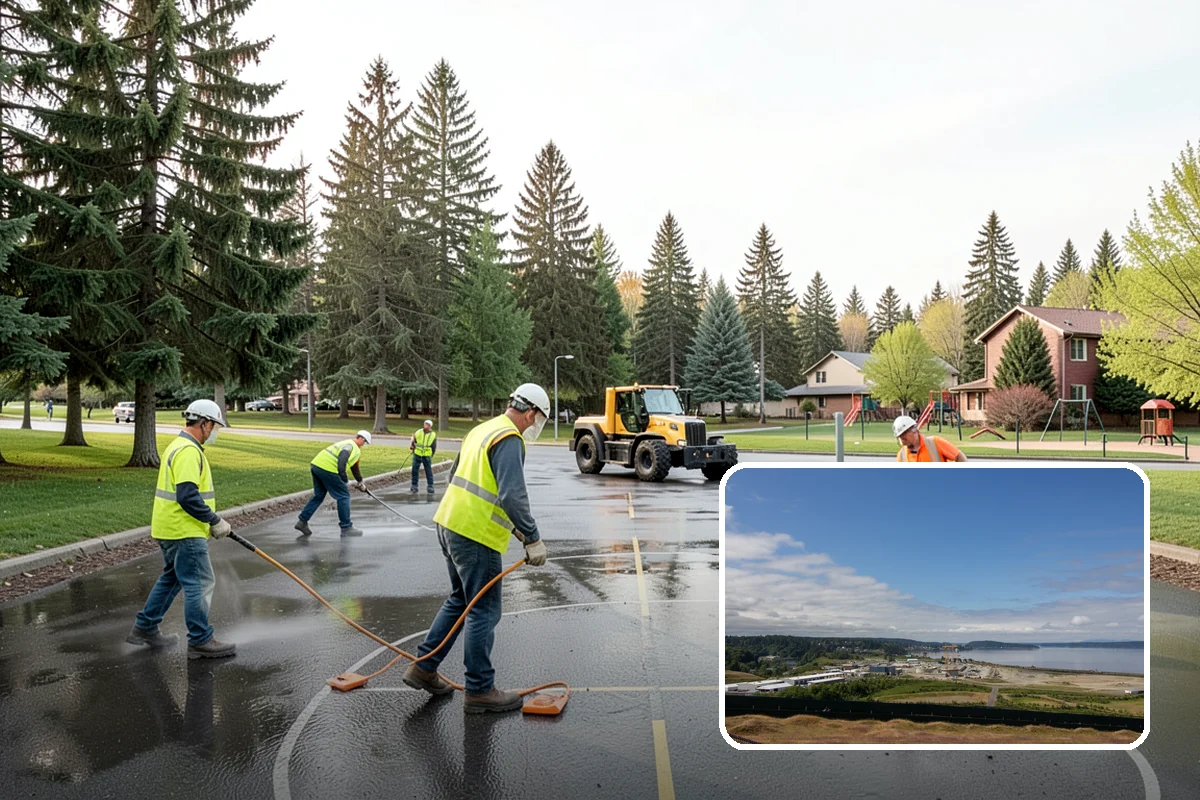 Public Plaza Maintenance in University Place, Pierce County, WA - Extends plaza service life and defers costly reconstruction