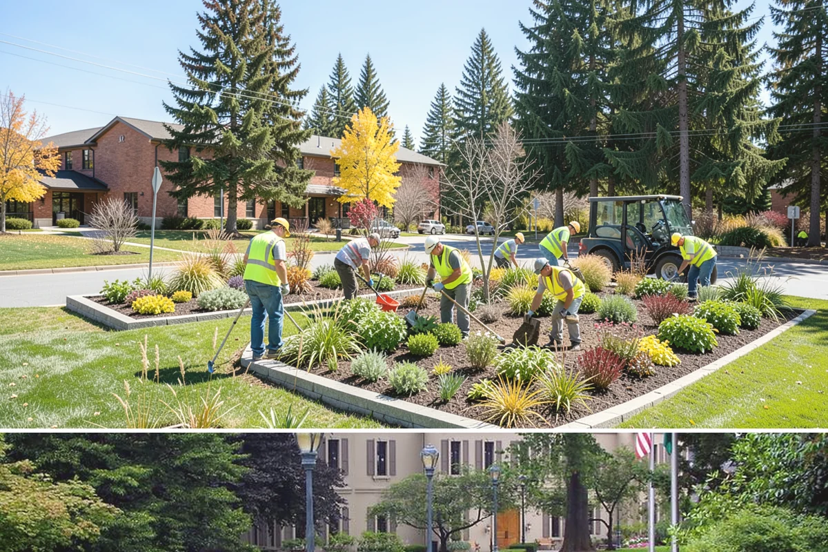 Public Plaza Maintenance in Woodinville, King County, WA - Biological growth peaks in the wet fall and winter, prioritizing cleaning then, while sealing and repairs are timed for drier...