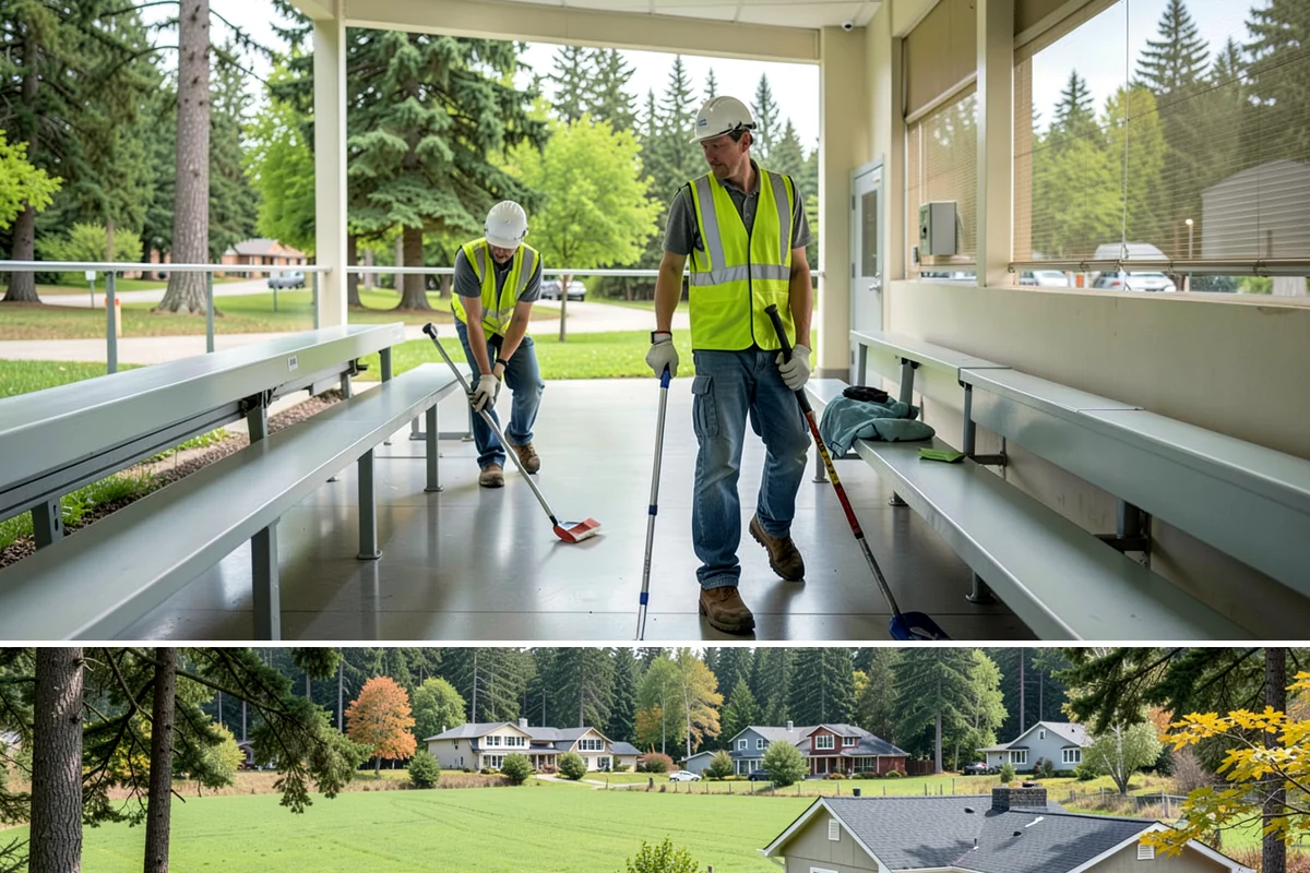 Public Restroom Maintenance in Lyman, Skagit County, WA - Summer park and event traffic sharply increases restroom use and required service frequency.
