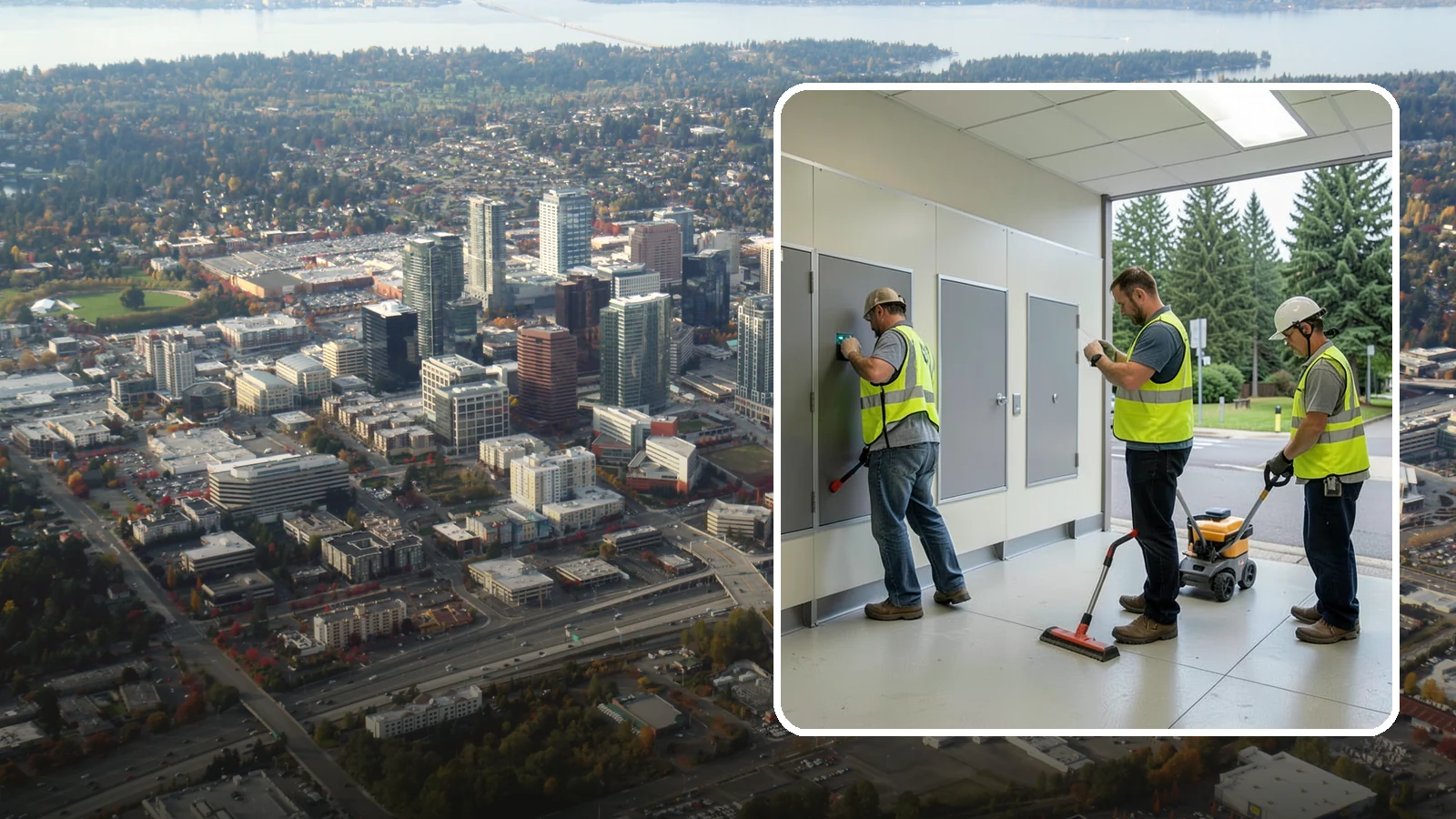 Public Restroom Renovation in Bellevue, King County, WA - Modernize existing public restrooms with durable fixtures, accessibility upgrades, and improved sanitation surfaces.