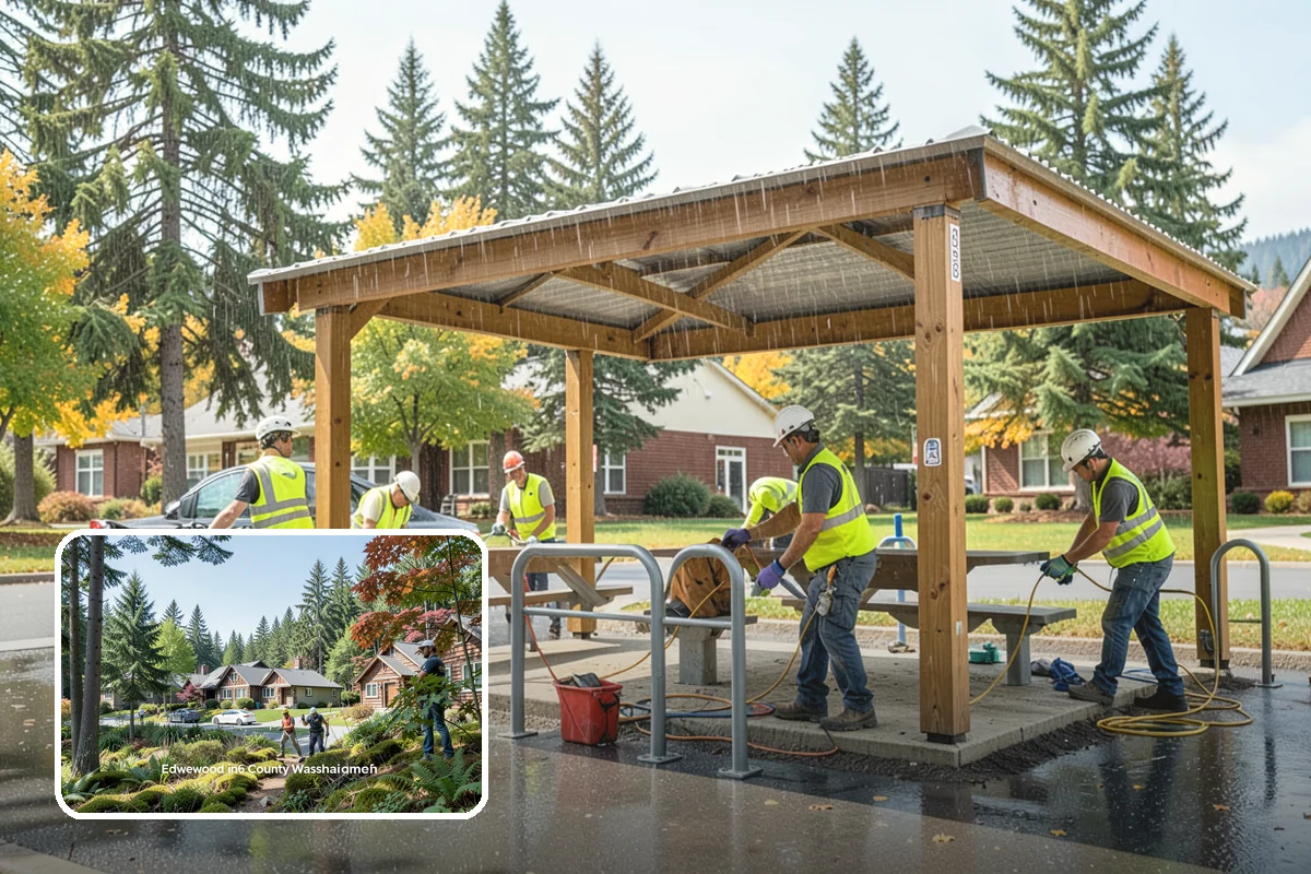 Public Restroom Renovation in Edgewood, Pierce County, WA - Upgrades worn restrooms to current accessibility clearances