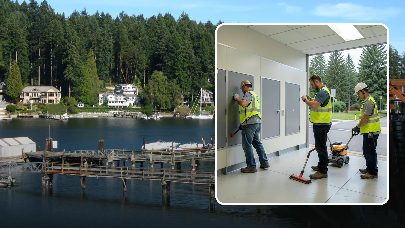 Public Restroom Renovation in Gig Harbor, Pierce County, WA - Modernize existing public restrooms with durable fixtures, accessibility upgrades, and improved sanitation surfaces.