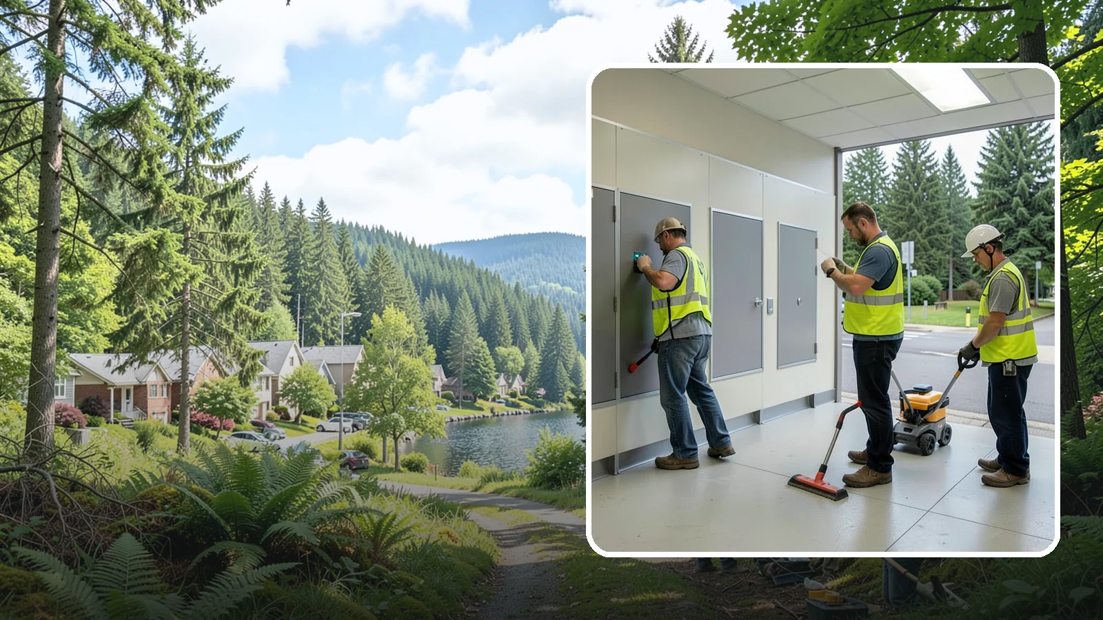 Public Restroom Renovation in Lake Forest Park, King County, WA - Modernize existing public restrooms with durable fixtures, accessibility upgrades, and improved sanitation surfaces.