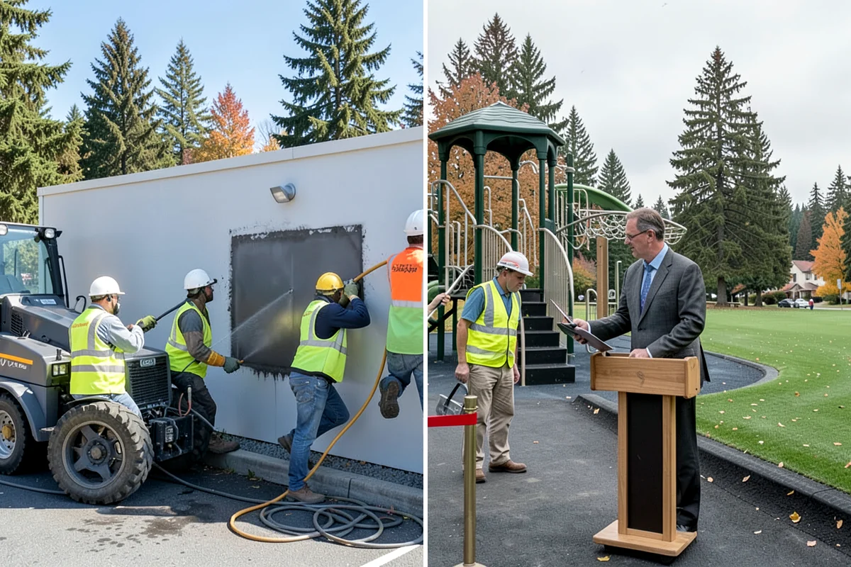 Public Restroom Renovation in Lake Forest Park, King County, WA - Existing-conditions and code-deficiency assessment