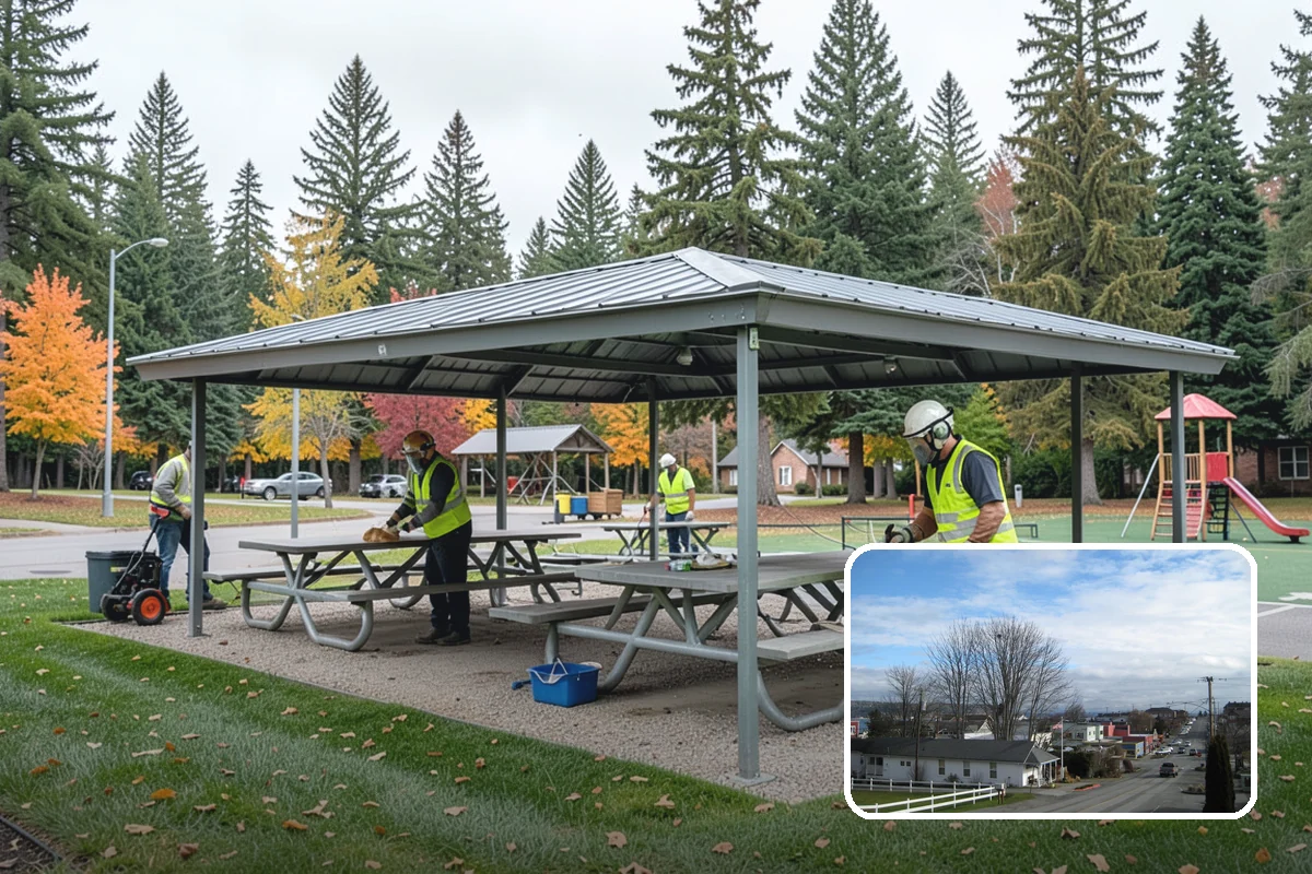 Public Restroom Renovation in Langley, Island County, WA - Upgrades worn restrooms to current accessibility clearances