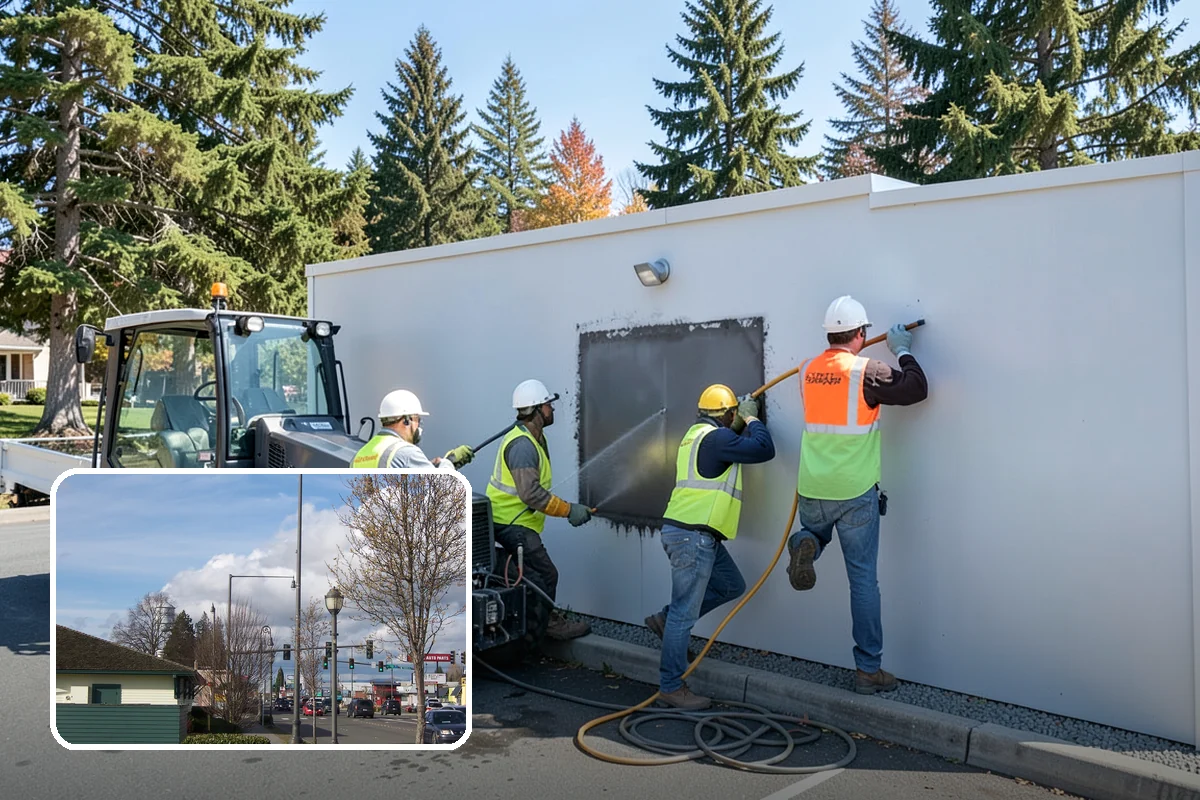 Public Restroom Renovation in Marysville, Snohomish County, WA - Upgrades worn restrooms to current accessibility clearances