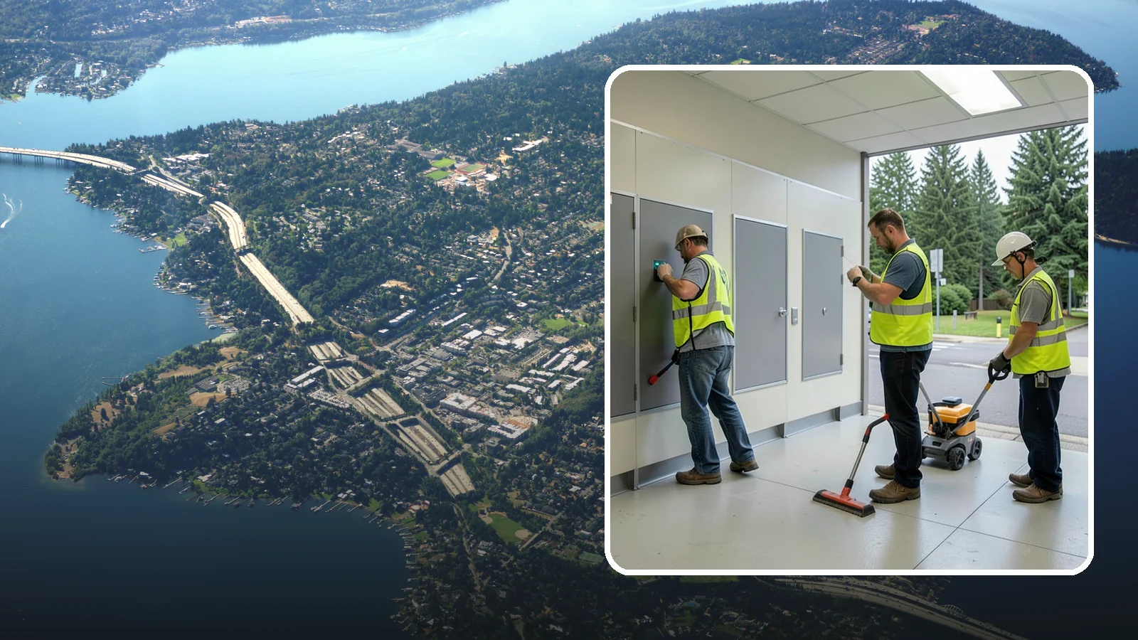 Public Restroom Renovation in Mercer Island, King County, WA - Modernize existing public restrooms with durable fixtures, accessibility upgrades, and improved sanitation surfaces.