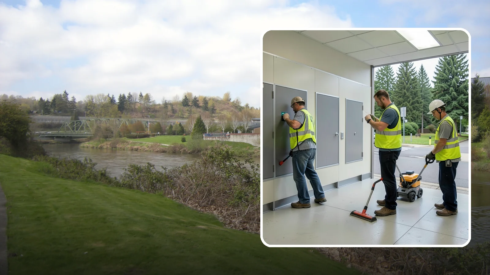 Public Restroom Renovation in Tukwila, King County, WA - Modernize existing public restrooms with durable fixtures, accessibility upgrades, and improved sanitation surfaces.