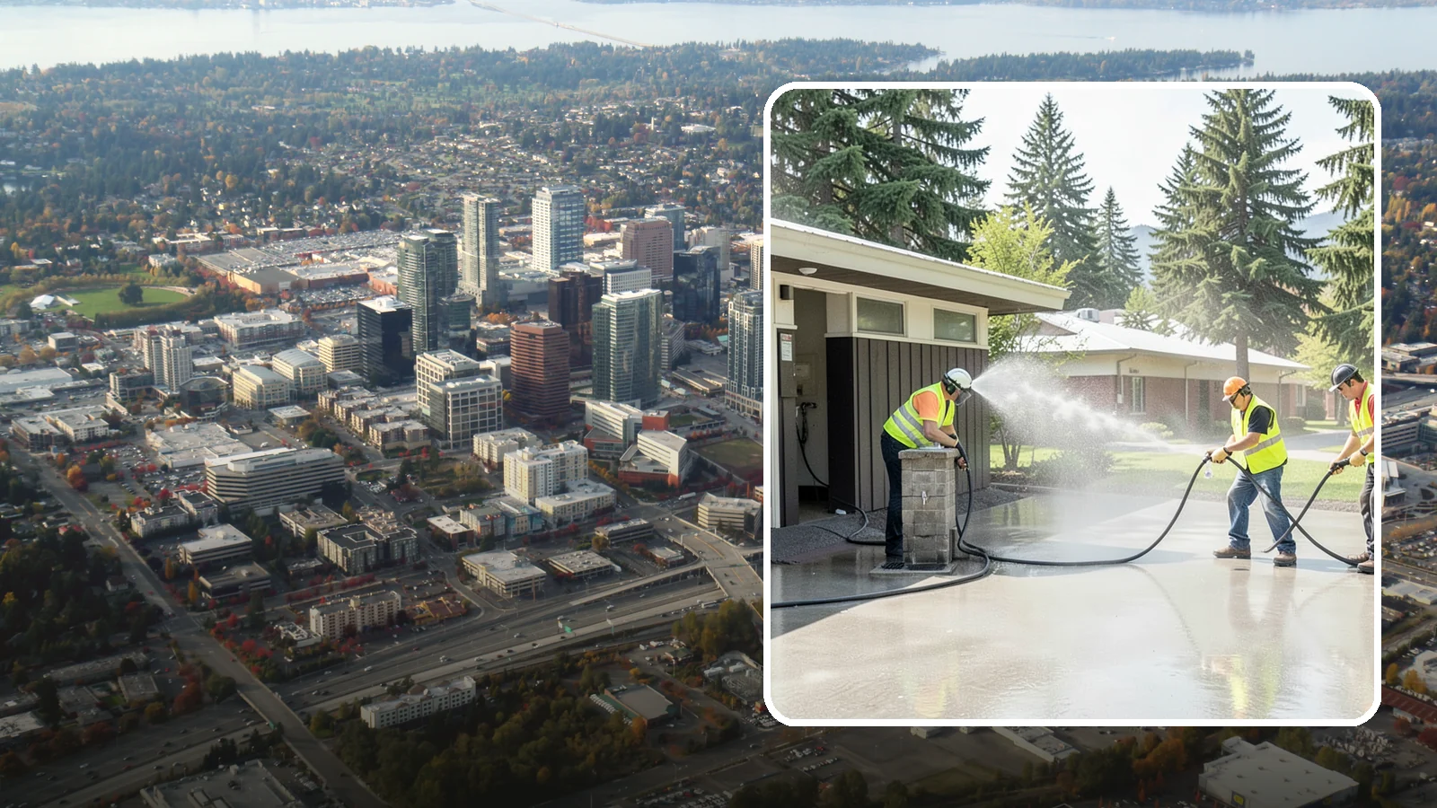Public Restroom Washing in Bellevue, King County, WA - Deep-clean and sanitize public park and facility restrooms with pressure washing and disinfection.