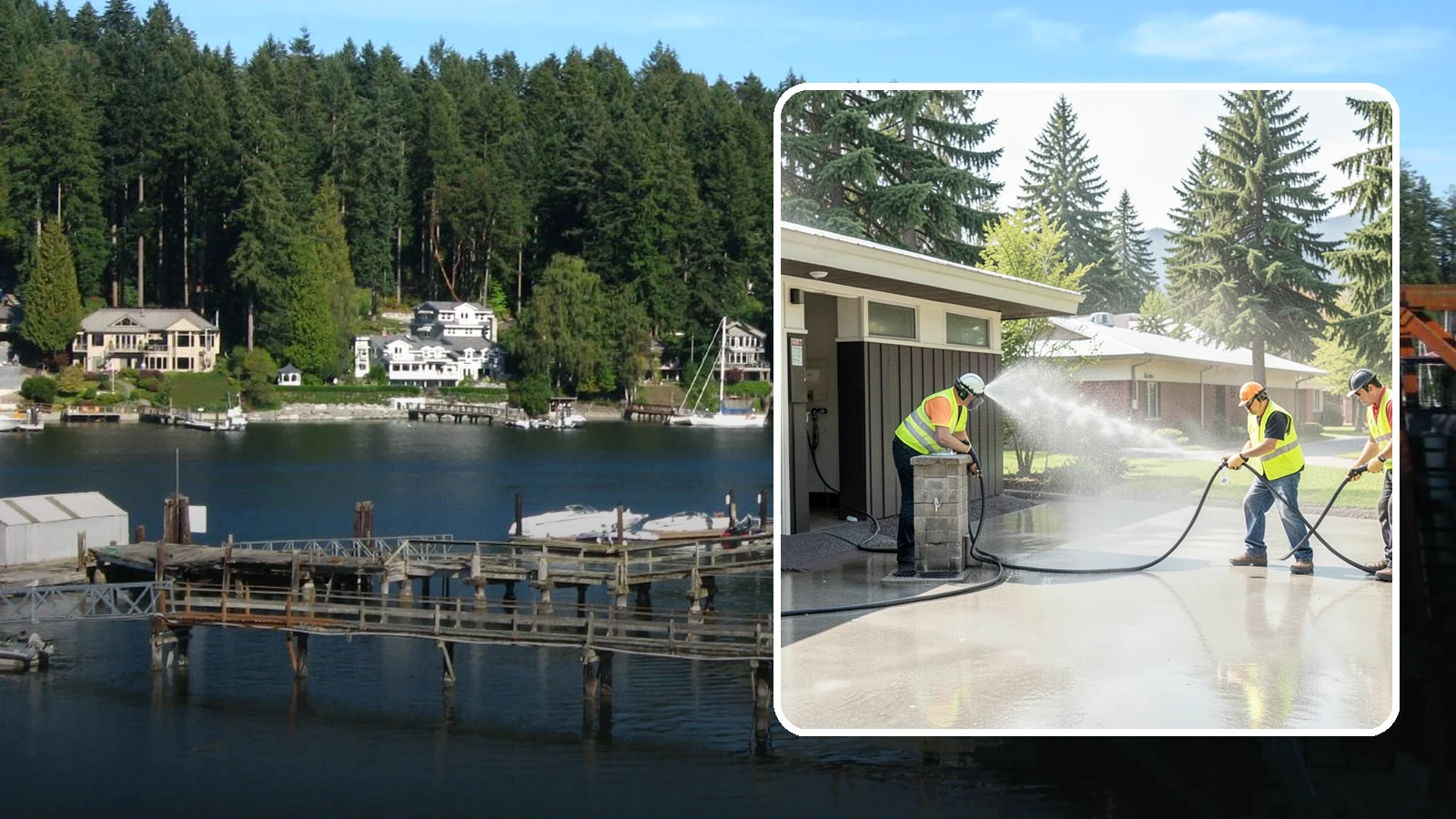 Public Restroom Washing in Gig Harbor, Pierce County, WA - Deep-clean and sanitize public park and facility restrooms with pressure washing and disinfection.