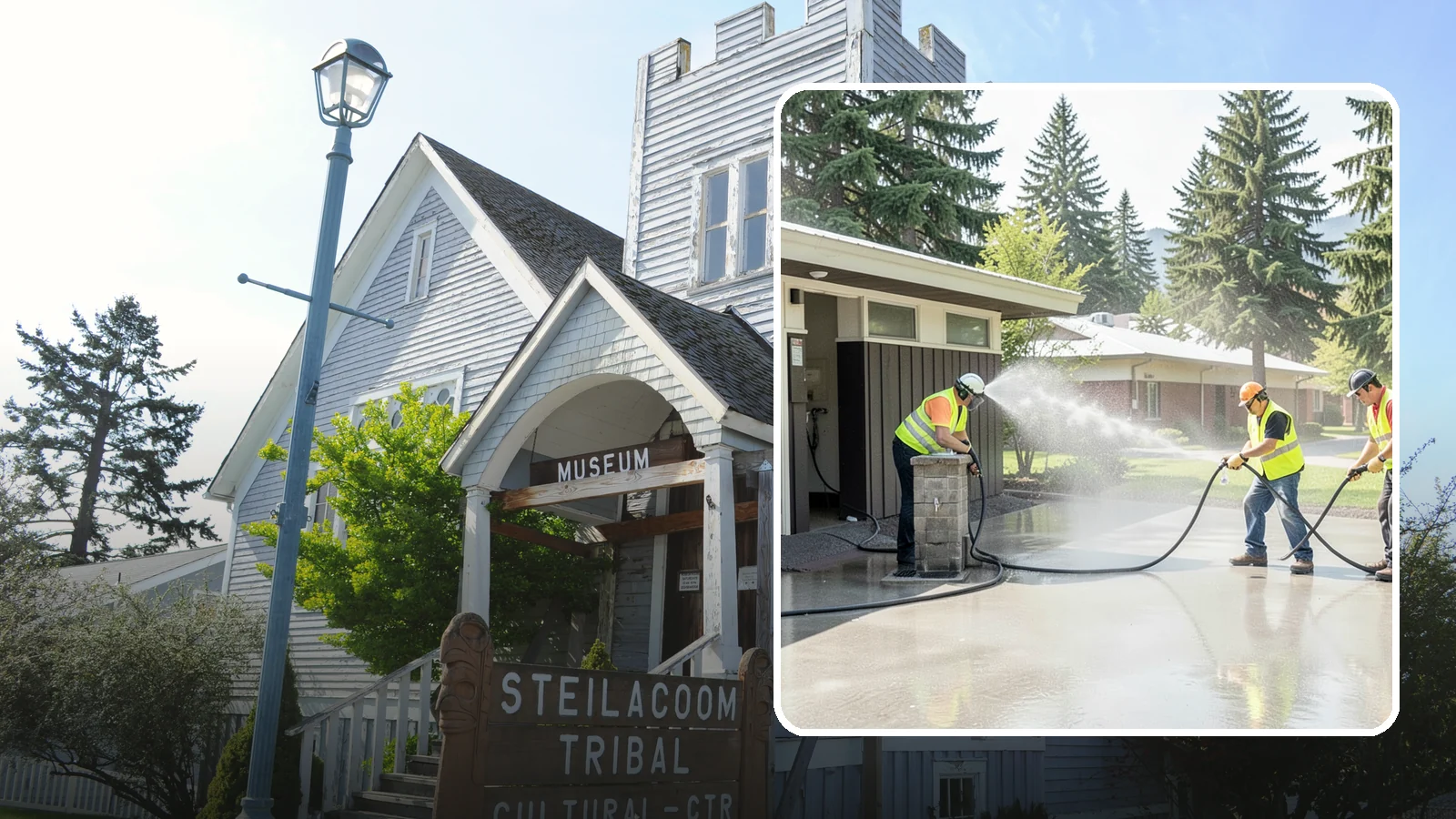 Public Restroom Washing in Steilacoom, Pierce County, WA - Deep-clean and sanitize public park and facility restrooms with pressure washing and disinfection.