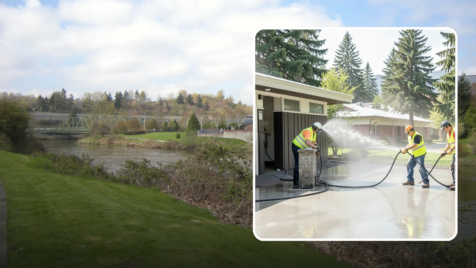Public Restroom Washing in Tukwila, King County, WA - Deep-clean and sanitize public park and facility restrooms with pressure washing and disinfection.