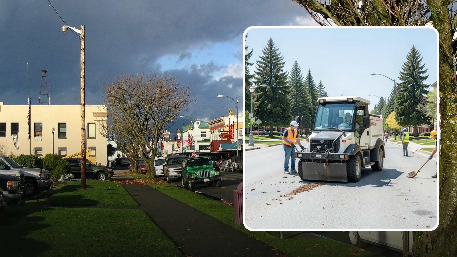 Public Space Cleanup in Arlington, Snohomish County, WA - Comprehensive cleaning of downtown cores, plazas, and civic gathering spaces on a scheduled basis.