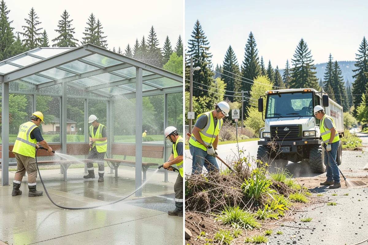 Public Space Cleanup in Bothell, King County, WA - Map service zones and set early-morning schedules