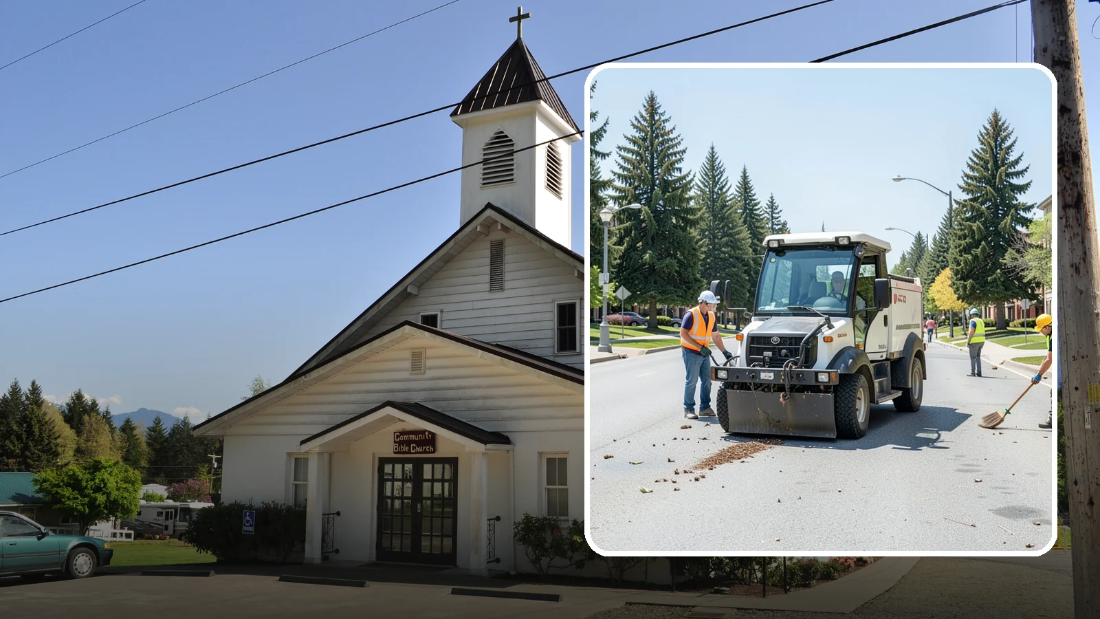 Public Space Cleanup in Concrete, Skagit County, WA - Comprehensive cleaning of downtown cores, plazas, and civic gathering spaces on a scheduled basis.