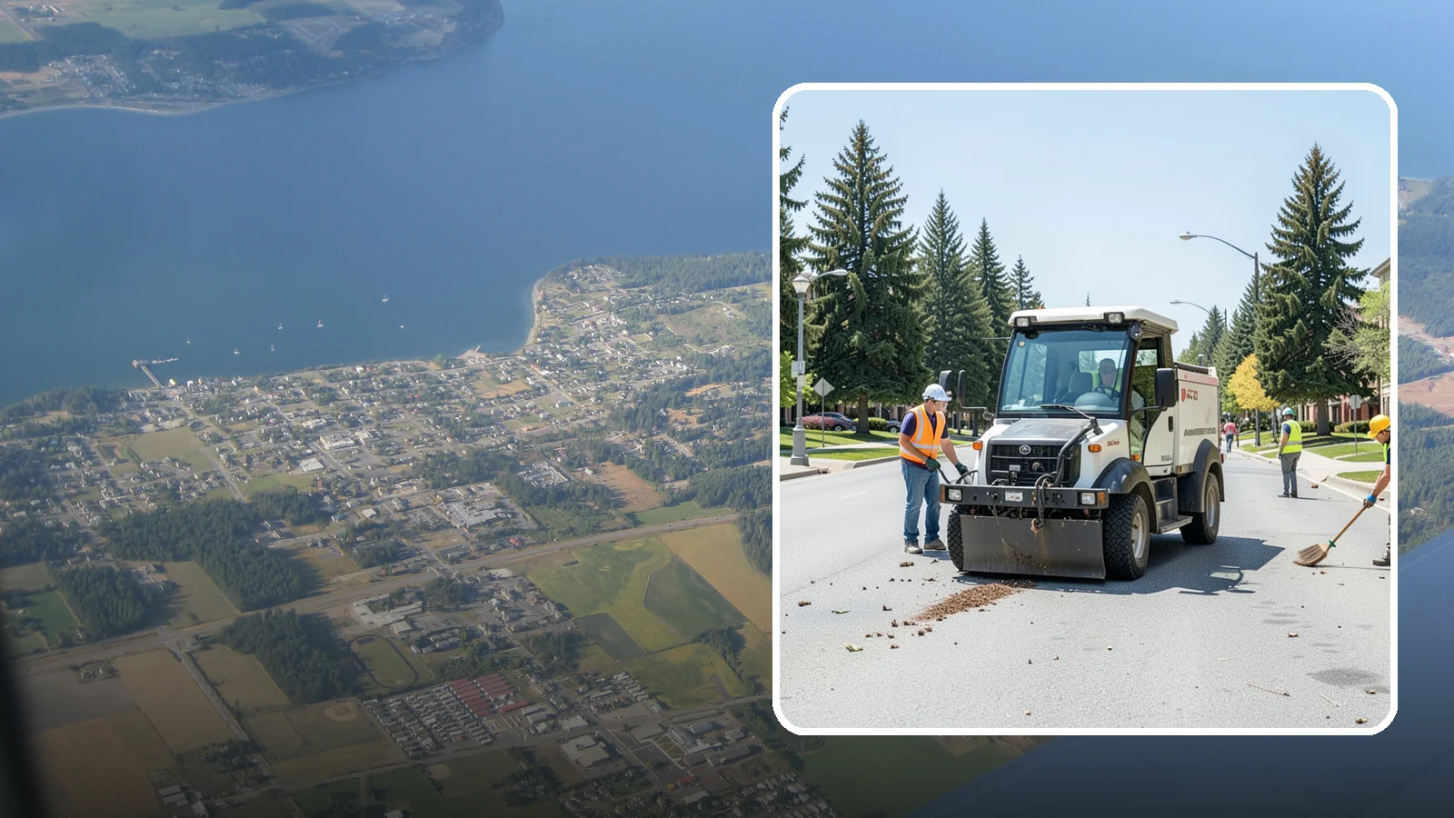Public Space Cleanup in Coupeville, Island County, WA - Comprehensive cleaning of downtown cores, plazas, and civic gathering spaces on a scheduled basis.