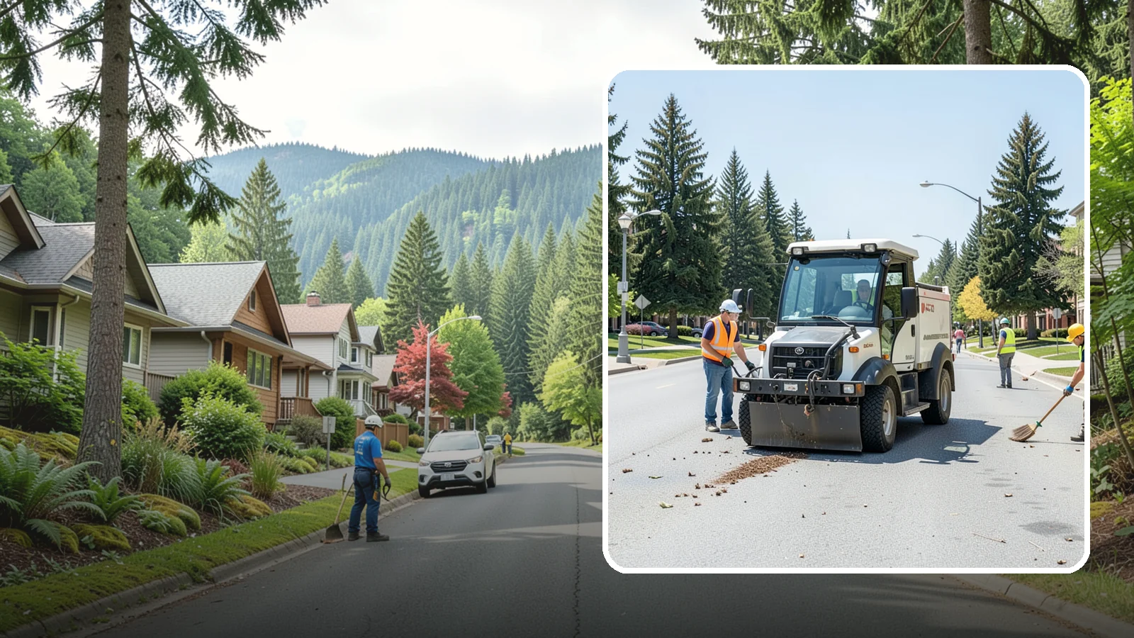 Public Space Cleanup in Darrington, Snohomish County, WA - Comprehensive cleaning of downtown cores, plazas, and civic gathering spaces on a scheduled basis.